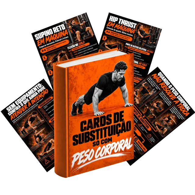 Bônus 2: Cards de Substituição Só com Peso Corporal, em livro com páginas em leque