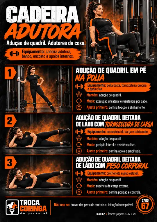 Card de substituição: Cadeira adutora e 3 alternativas